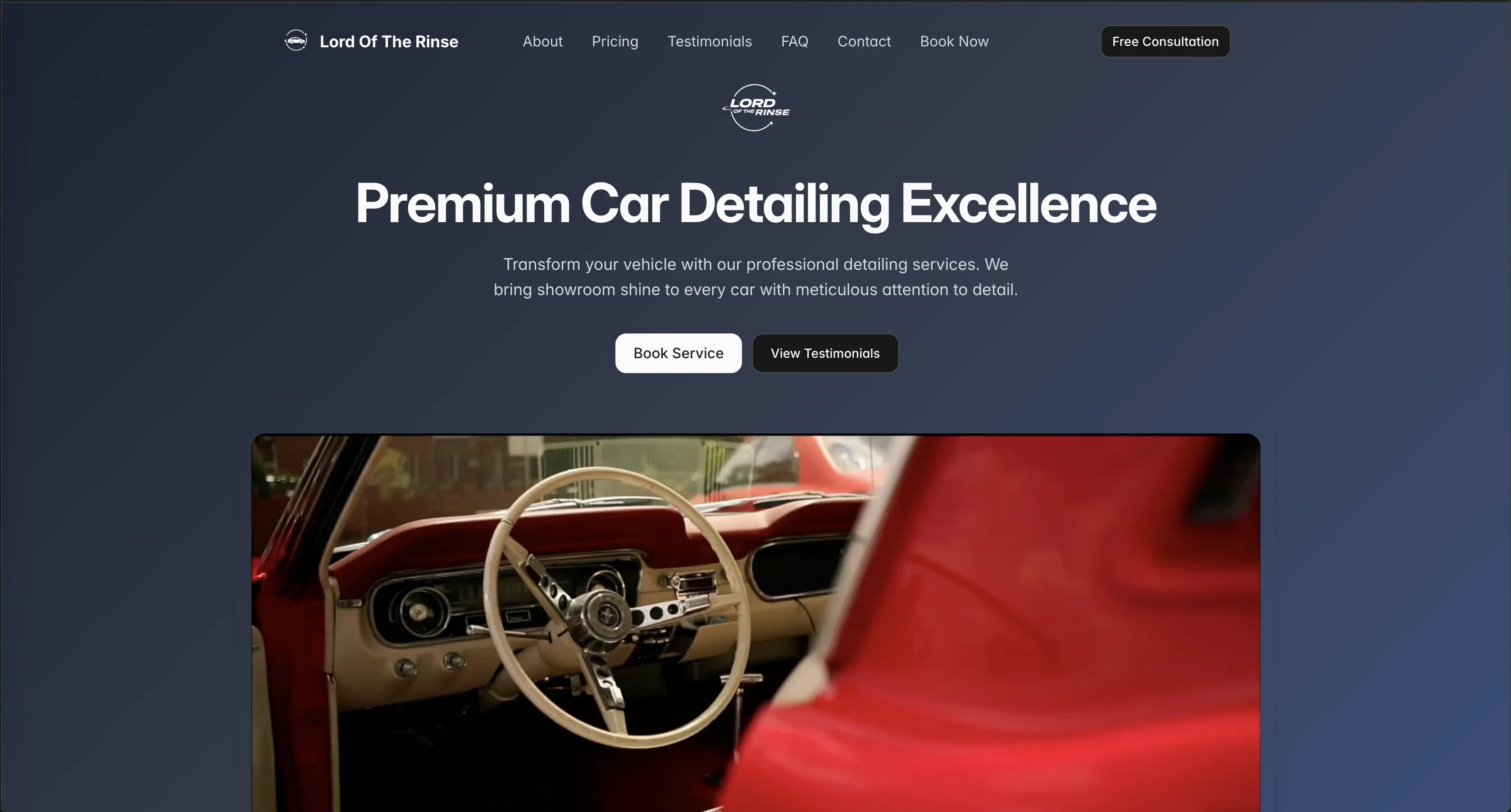 Lord of the Rinse website screenshot