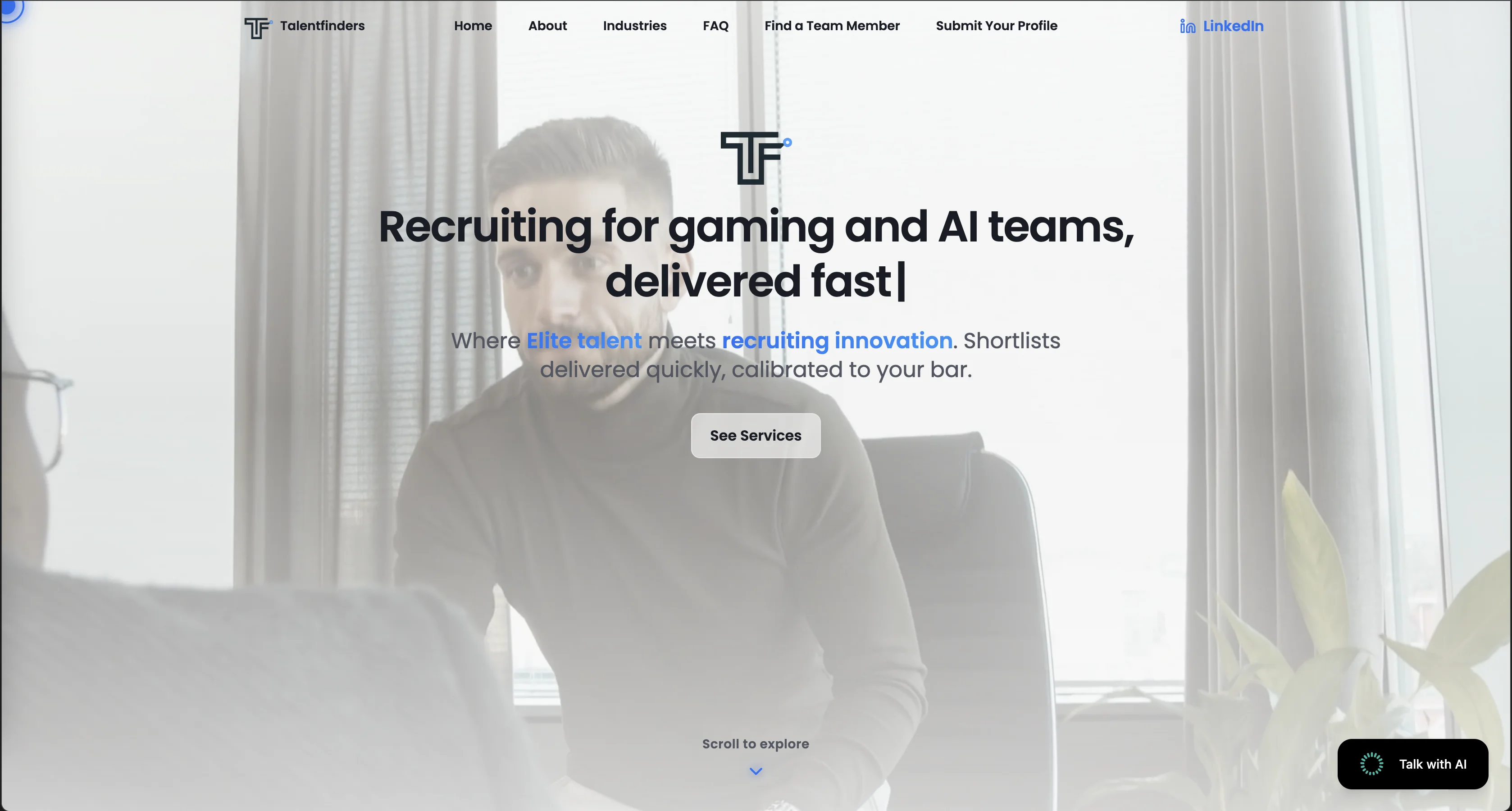 TalentFinders Inc website screenshot